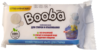 Мыло хозяйственное твердое 72% "Booba" для стирки, с отбеливающим эффектом, 125 гр 000000232 фото