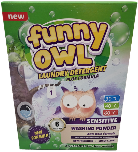 Funny Owl  засіб мийний для прання порошкоподібний SENSITIVE 420 г 000000219 фото