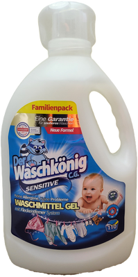 Гель для прання тканин SENSITIVE "Waschkonig", 3,3 л. 000001017 фото